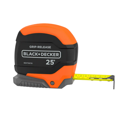 Tape Measure, Grip Release, Autolock & Self Lock, 25-Foot