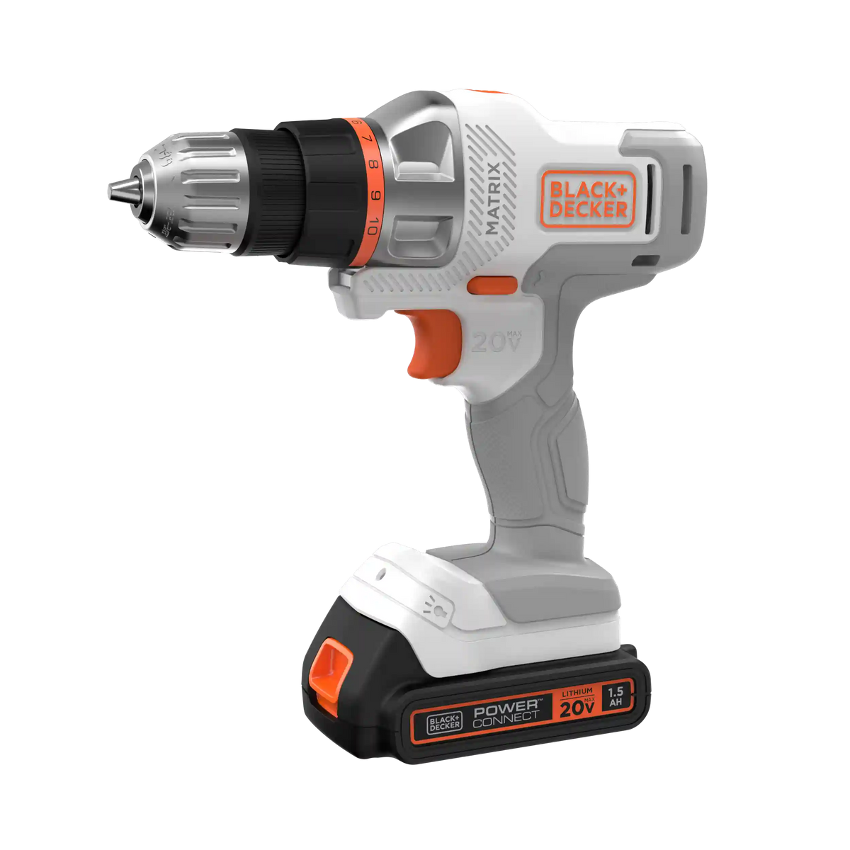 20V MAX *POWERCONNECT™ MATRIX™ Cordless Drill/Driver Kit, Battery and Charger Included (White)