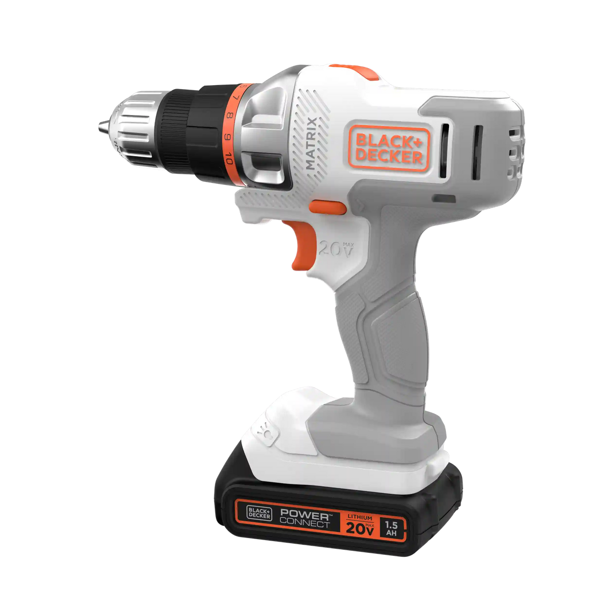 20V MAX *POWERCONNECT™ MATRIX™ Cordless Drill/Driver Kit, Battery and Charger Included (White)