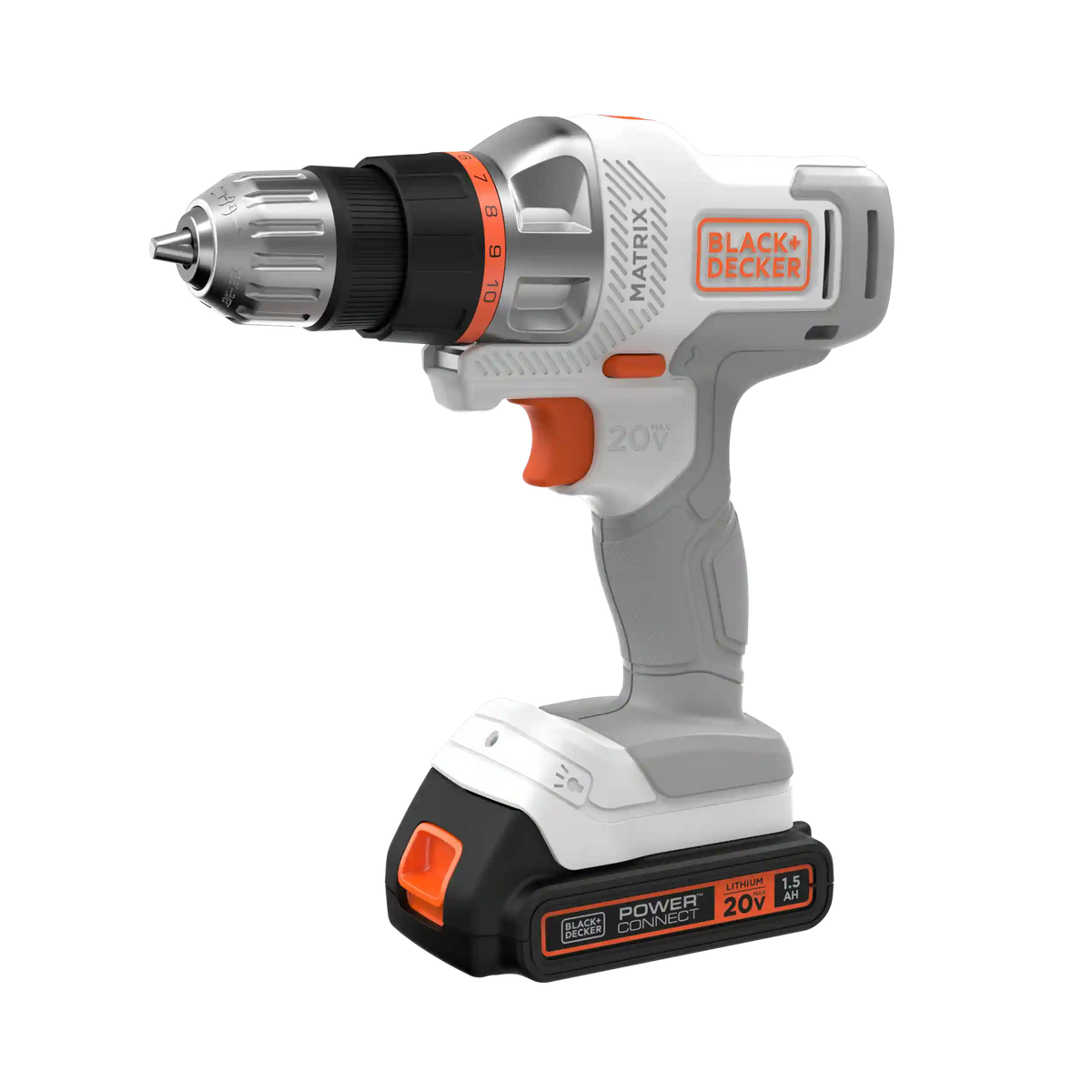 20V MAX *POWERCONNECT™ MATRIX™ Cordless Drill/Driver Kit, Battery and Charger Included (White)