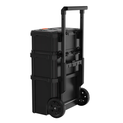 Stackable Storage System - 3 Piece Set (Small, Deep Toolbox, and Rolling Tote)
