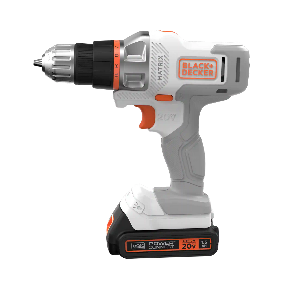 20V MAX *POWERCONNECT™ MATRIX™ Cordless Drill/Driver Kit, Battery and Charger Included (White)