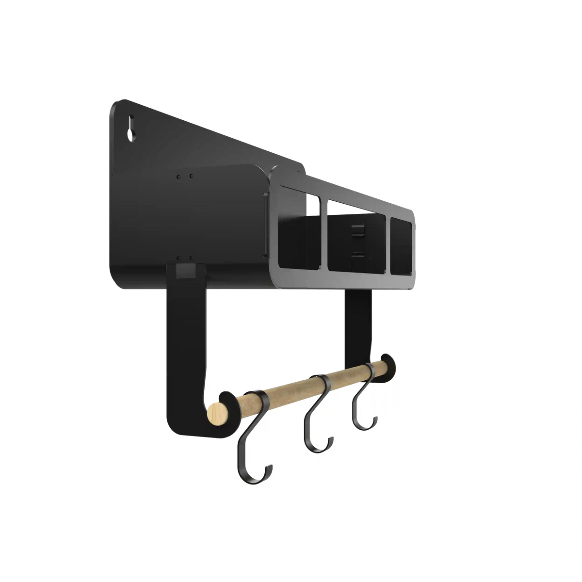 Black Hanging / Magnetic Rack System-Shelf W/Brackets