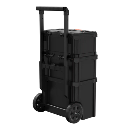 Stackable Storage System - 3 Piece Set (Small, Deep Toolbox, and Rolling Tote)