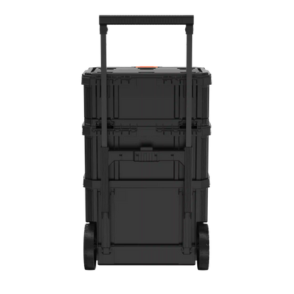 Stackable Storage System - 3 Piece Set (Small, Deep Toolbox, and Rolling Tote)