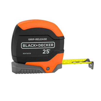 Tape Measure, Grip Release, Autolock & Self Lock, 25-Foot