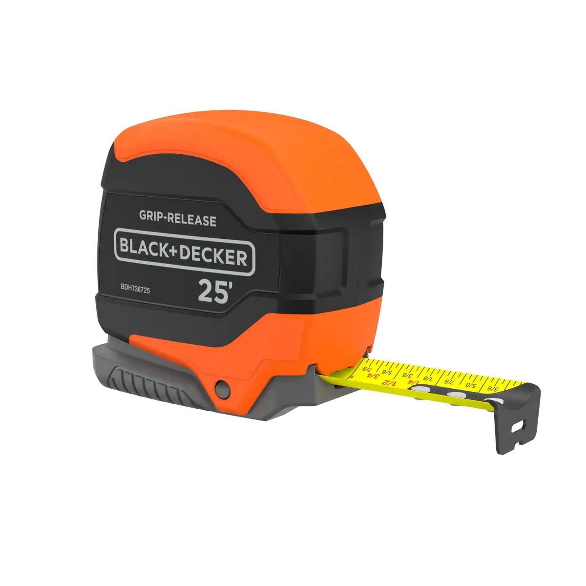 Tape Measure, Grip Release, Autolock & Self Lock, 25-Foot