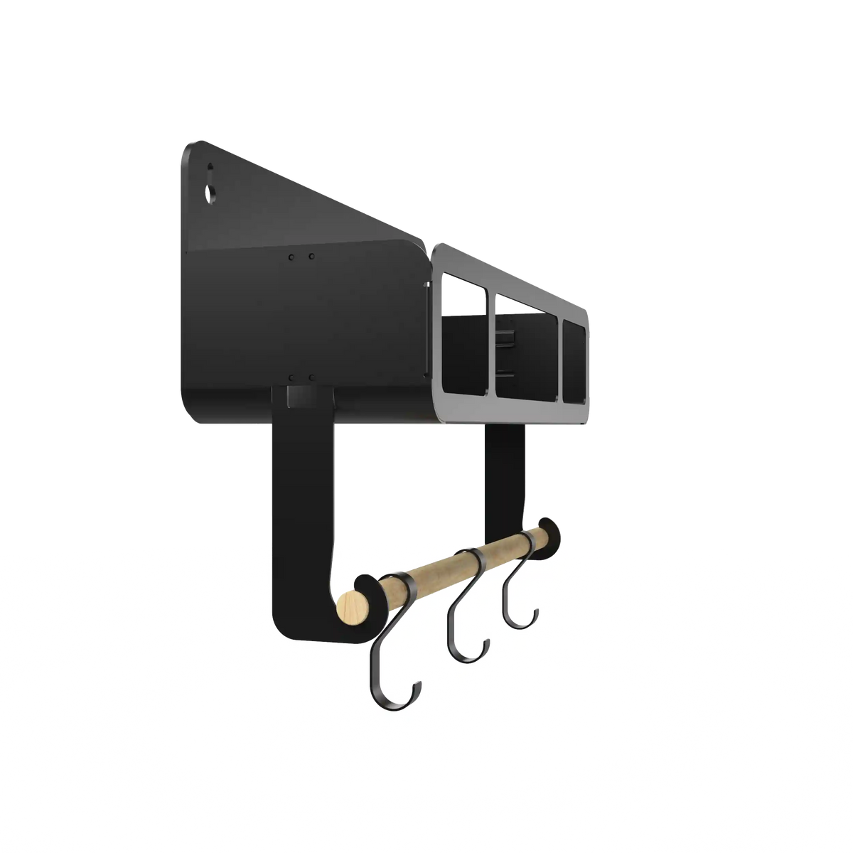 Black Hanging / Magnetic Rack System-Shelf W/Brackets