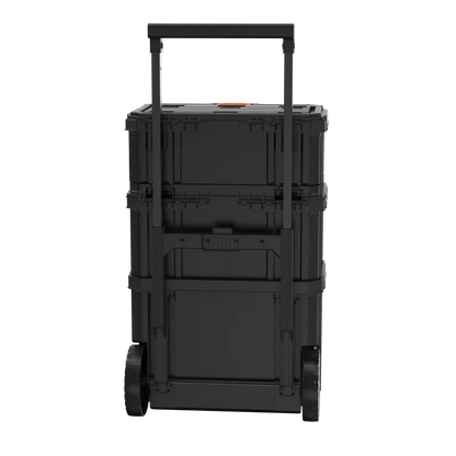 Stackable Storage System - 3 Piece Set (Small, Deep Toolbox, and Rolling Tote)