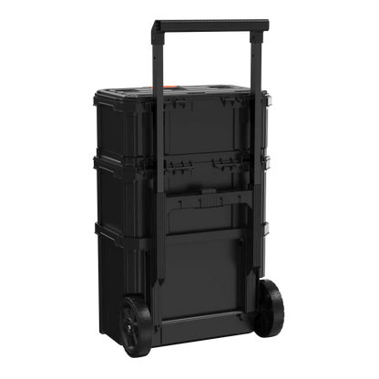 Stackable Storage System - 3 Piece Set (Small, Deep Toolbox, and Rolling Tote)
