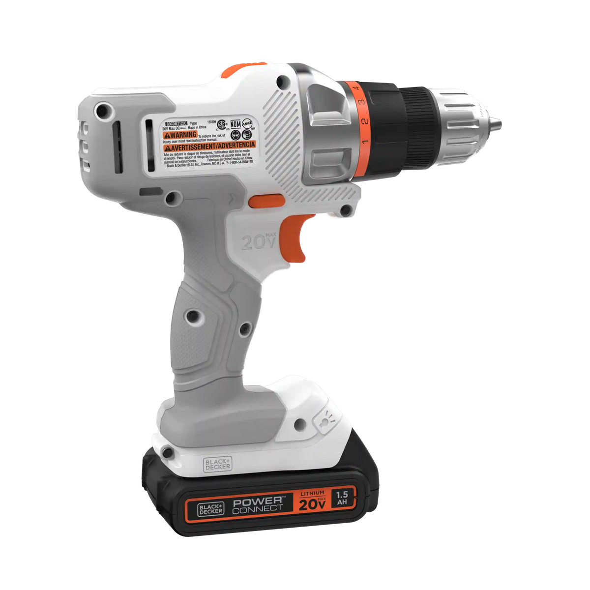 20V MAX *POWERCONNECT™ MATRIX™ Cordless Drill/Driver Kit, Battery and Charger Included (White)