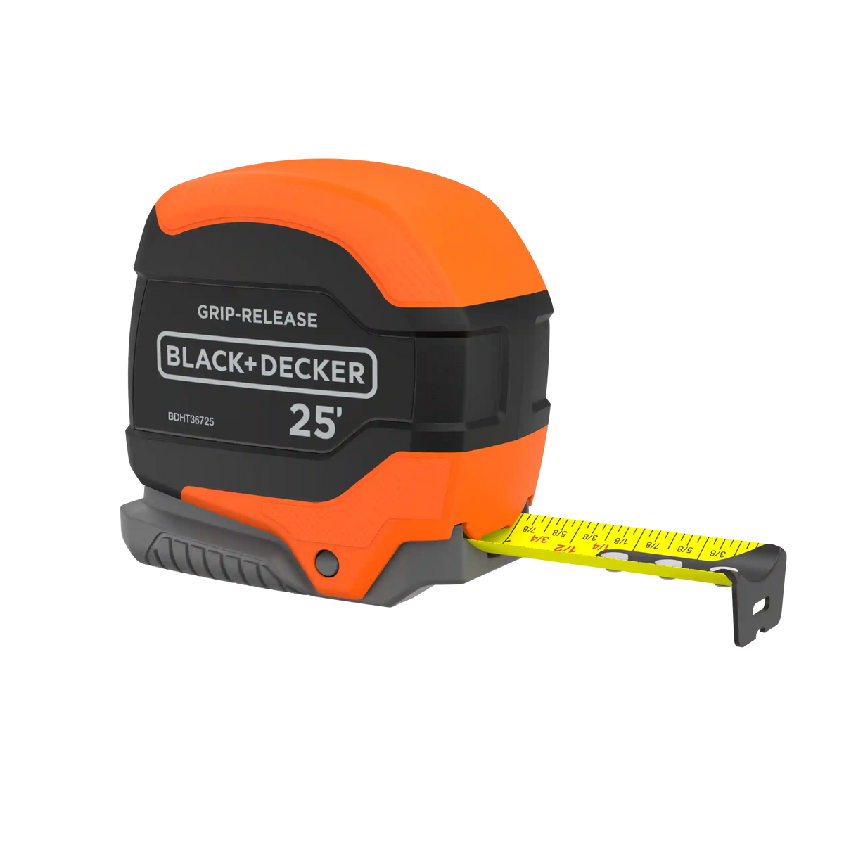 Tape Measure, Grip Release, Autolock & Self Lock, 25-Foot