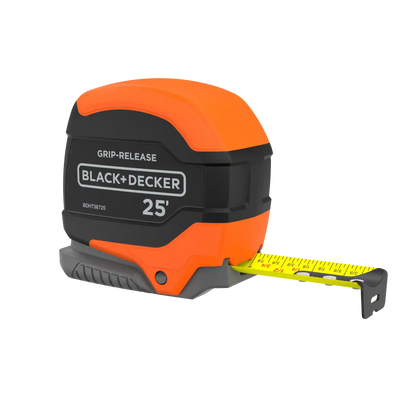 Tape Measure, Grip Release, Autolock & Self Lock, 25-Foot