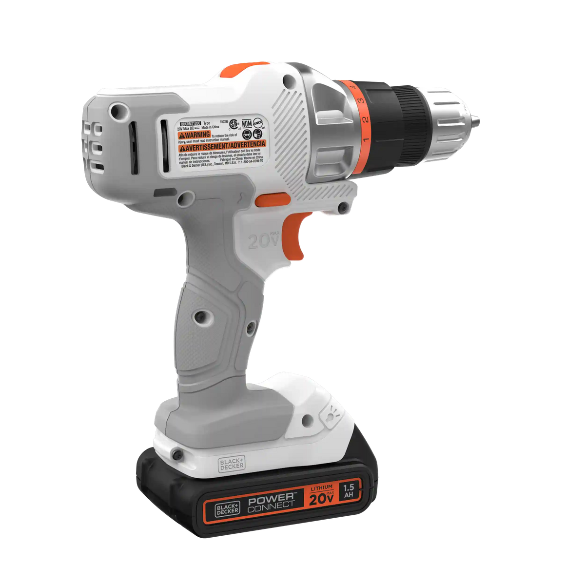 20V MAX *POWERCONNECT™ MATRIX™ Cordless Drill/Driver Kit, Battery and Charger Included (White)