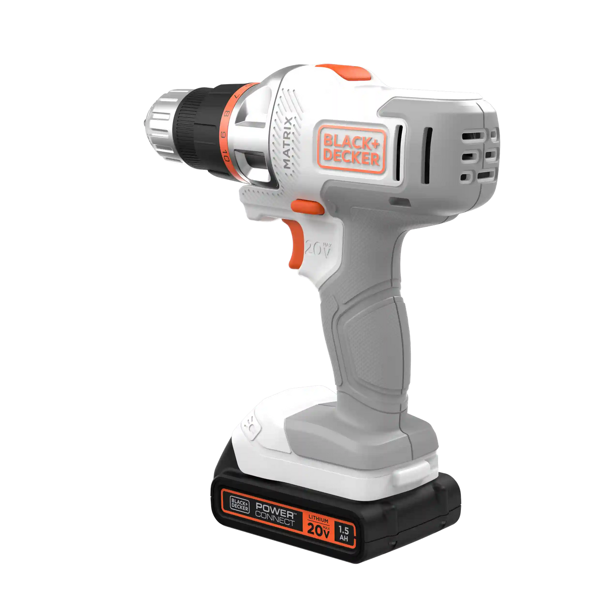 20V MAX *POWERCONNECT™ MATRIX™ Cordless Drill/Driver Kit, Battery and Charger Included (White)