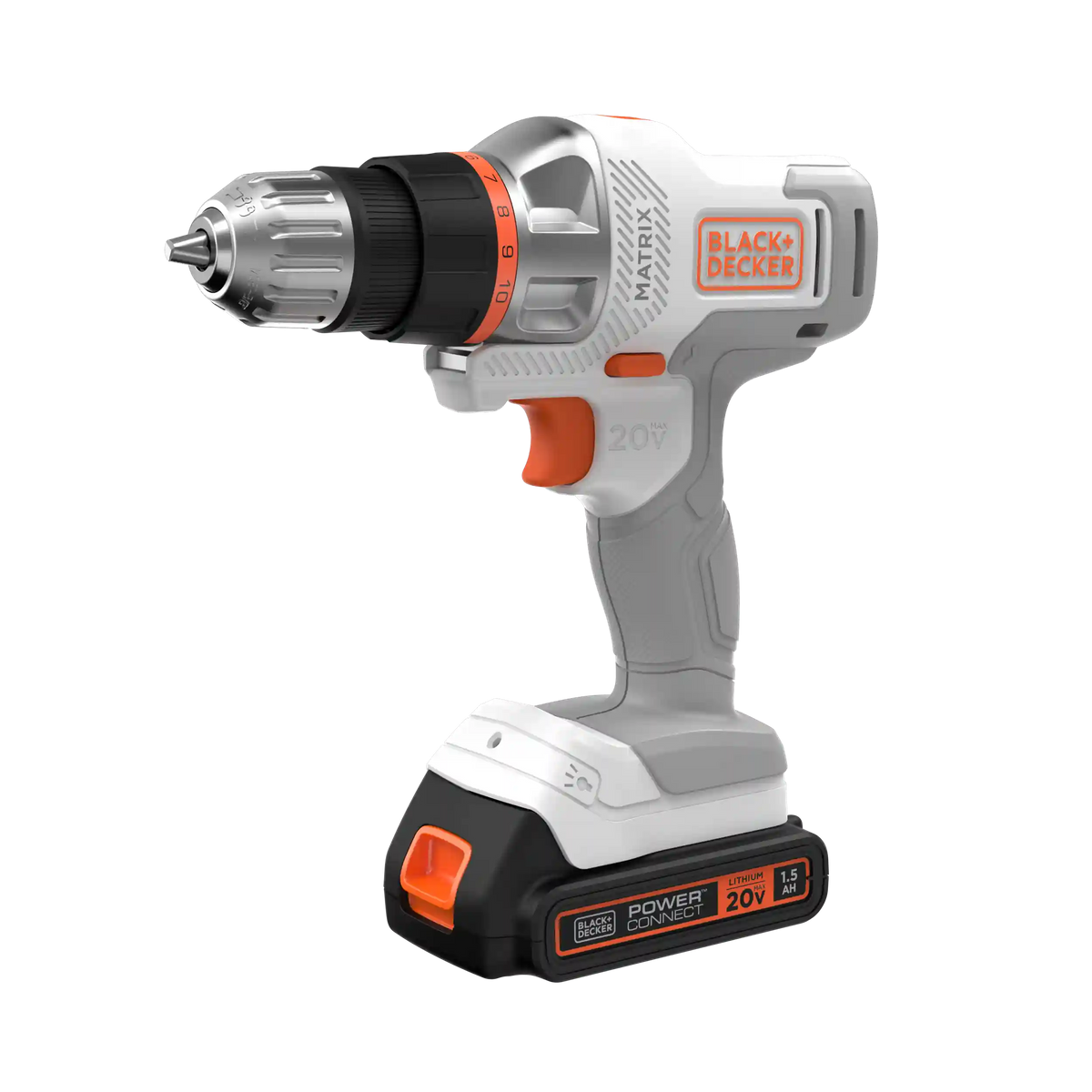 20V MAX *POWERCONNECT™ MATRIX™ Cordless Drill/Driver Kit, Battery and Charger Included (White)