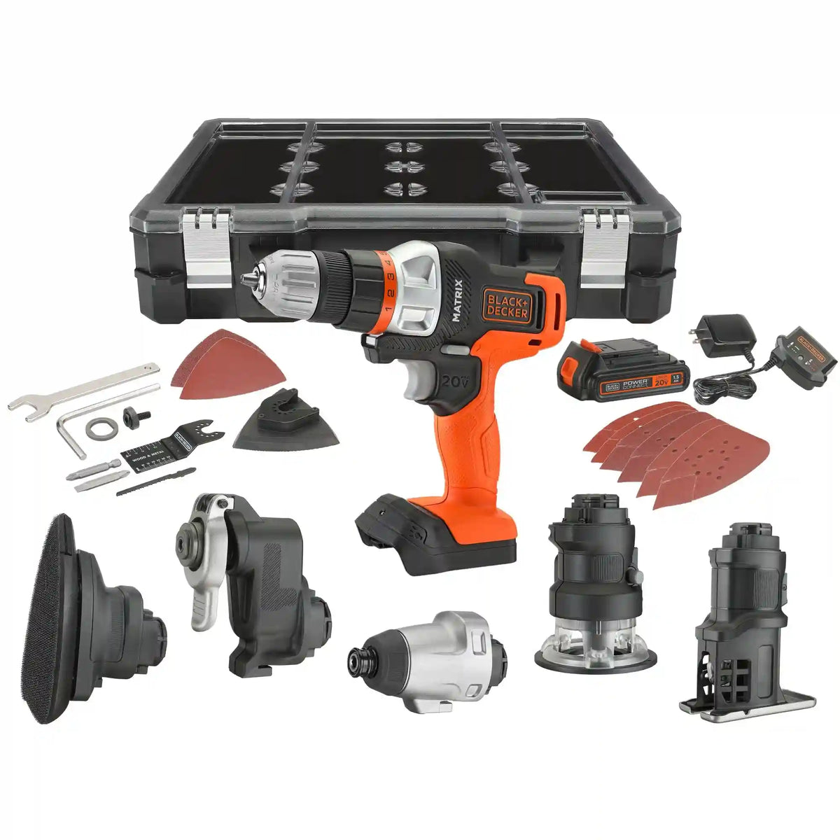 20V MAX* POWERCONNECT™ MATRIX™ Cordless Drill and 6-Piece Power Tool Combo Kit, Battery and Charger Included
