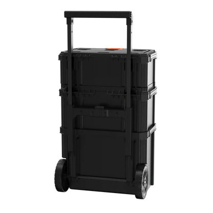 Stackable Storage System - 3 Piece Set (Small, Deep Toolbox, and Rolling Tote)