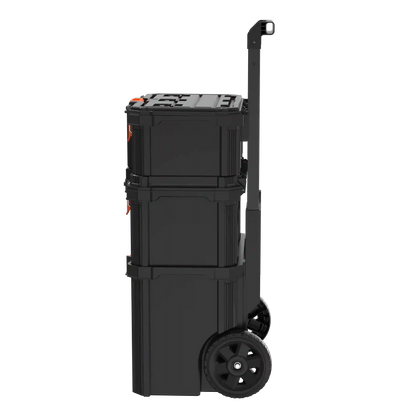 Stackable Storage System - 3 Piece Set (Small, Deep Toolbox, and Rolling Tote)