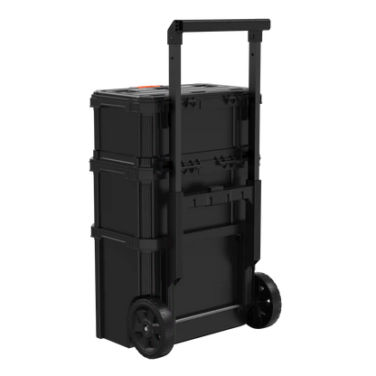 Stackable Storage System - 3 Piece Set (Small, Deep Toolbox, and Rolling Tote)