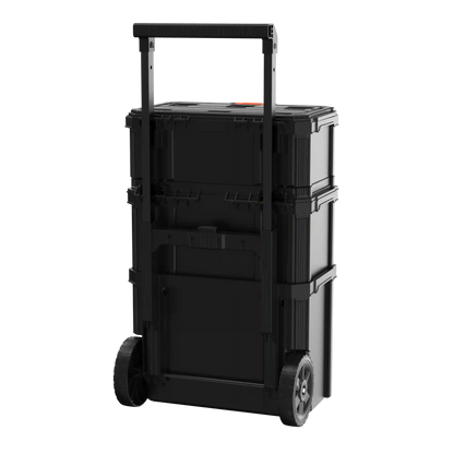 Stackable Storage System - 3 Piece Set (Small, Deep Toolbox, and Rolling Tote)
