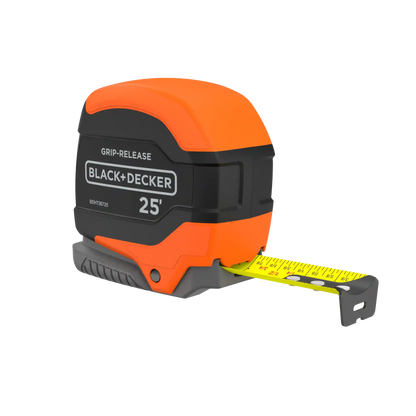 Tape Measure, Grip Release, Autolock & Self Lock, 25-Foot