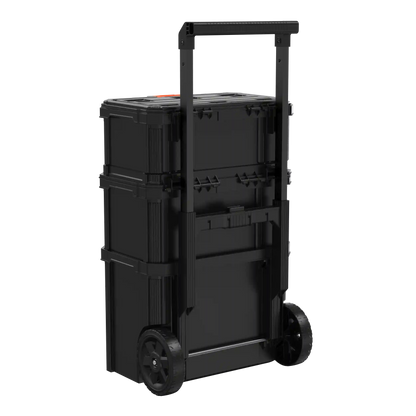 Stackable Storage System - 3 Piece Set (Small, Deep Toolbox, and Rolling Tote)