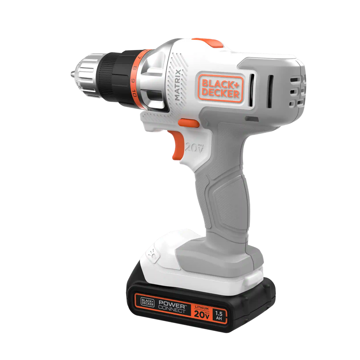 20V MAX *POWERCONNECT™ MATRIX™ Cordless Drill/Driver Kit, Battery and Charger Included (White)