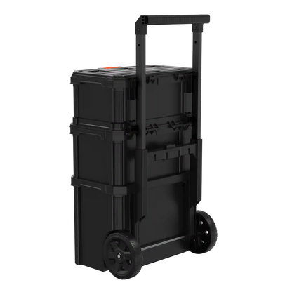 Stackable Storage System - 3 Piece Set (Small, Deep Toolbox, and Rolling Tote)