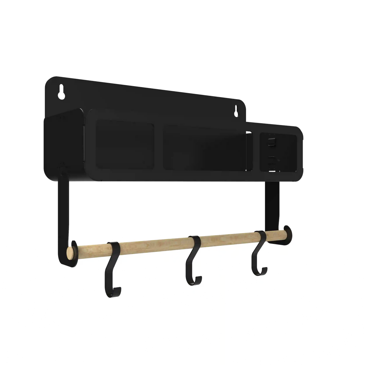 Black Hanging / Magnetic Rack System-Shelf W/Brackets