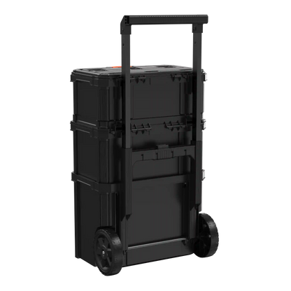 Stackable Storage System - 3 Piece Set (Small, Deep Toolbox, and Rolling Tote)