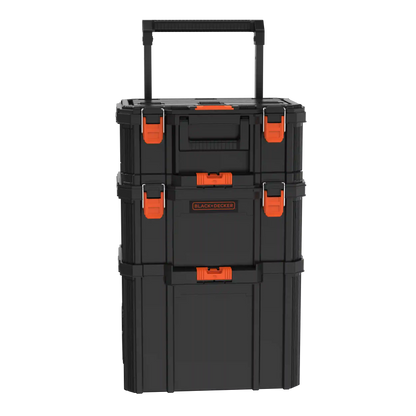 Stackable Storage System - 3 Piece Set (Small, Deep Toolbox, and Rolling Tote)