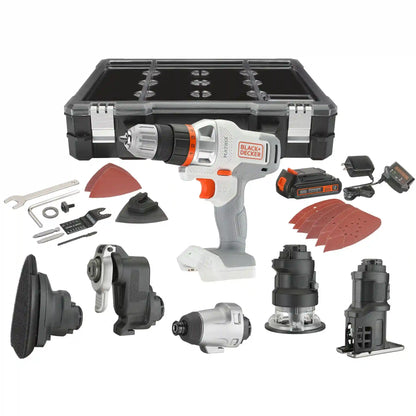 20V MAX *POWERCONNECT™ MATRIX™ Cordless Drill and 6-Piece Power Tool Combo Kit, Battery and Charger Included (White)