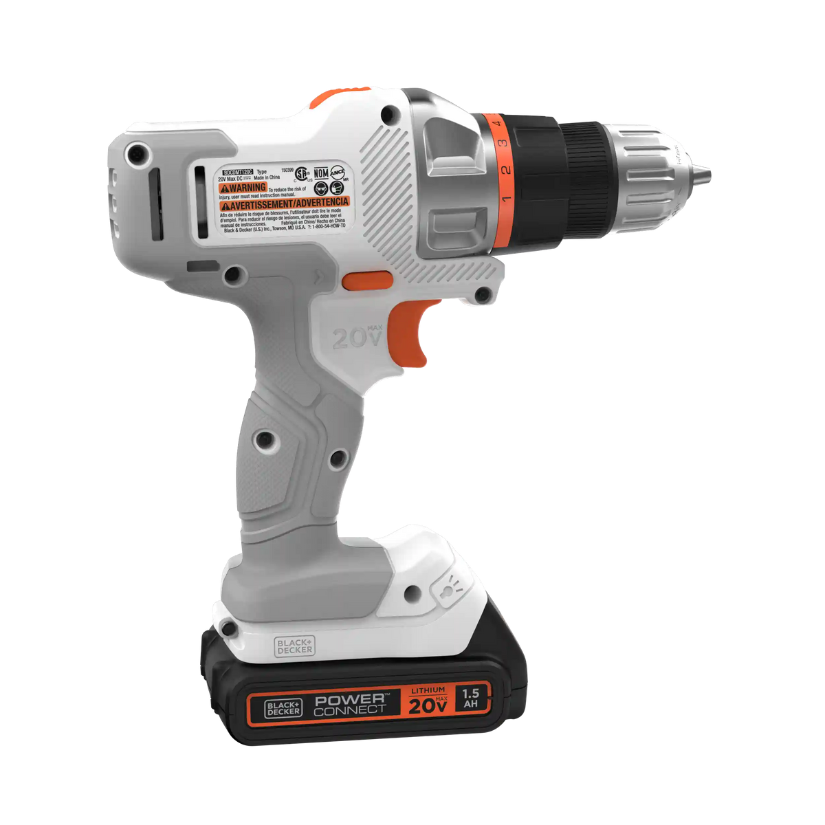20V MAX *POWERCONNECT™ MATRIX™ Cordless Drill/Driver Kit, Battery and Charger Included (White)