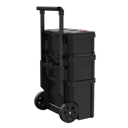 Stackable Storage System - 3 Piece Set (Small, Deep Toolbox, and Rolling Tote)