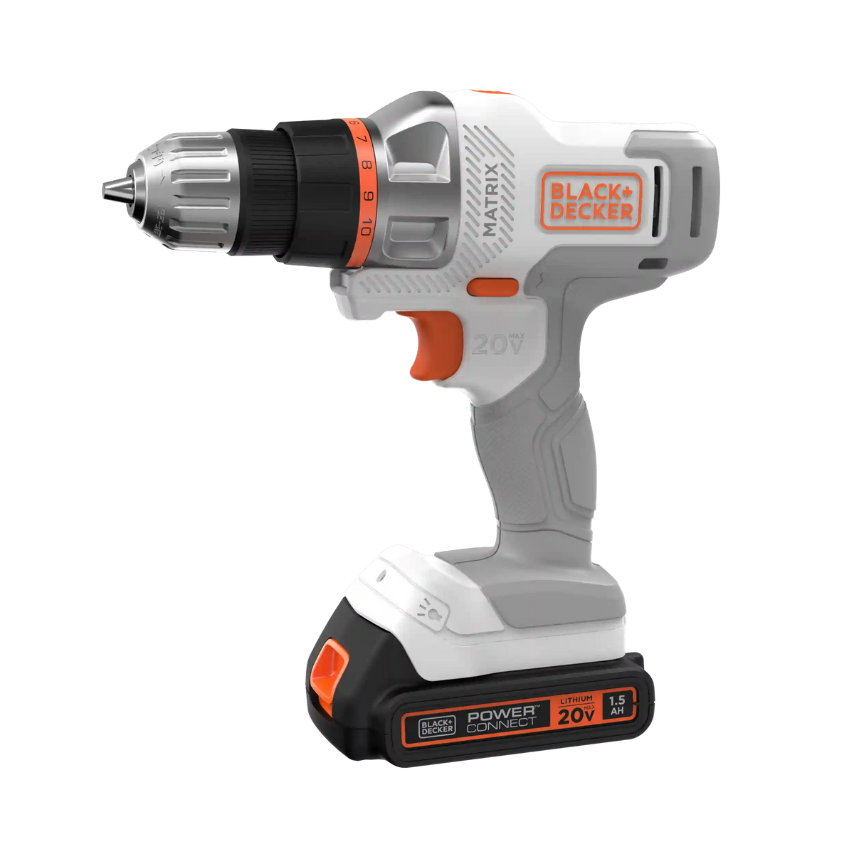 20V MAX *POWERCONNECT™ MATRIX™ Cordless Drill/Driver Kit, Battery and Charger Included (White)