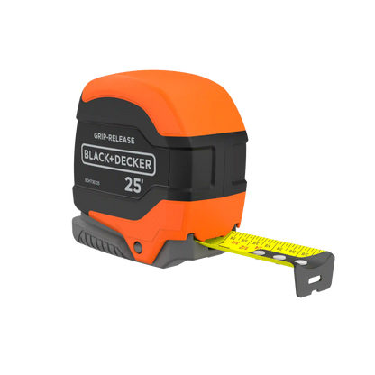 Tape Measure, Grip Release, Autolock & Self Lock, 25-Foot