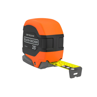 Tape Measure, Grip Release, Autolock & Self Lock, 25-Foot