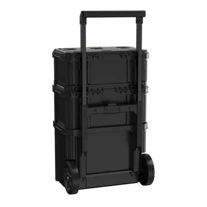 Stackable Storage System - 3 Piece Set (Small, Deep Toolbox, and Rolling Tote)