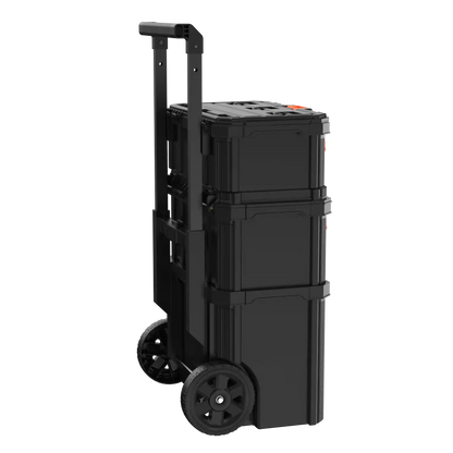 Stackable Storage System - 3 Piece Set (Small, Deep Toolbox, and Rolling Tote)