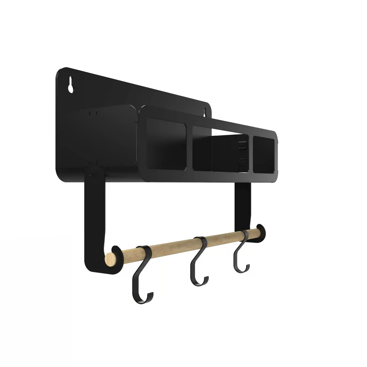 Black Hanging / Magnetic Rack System-Shelf W/Brackets