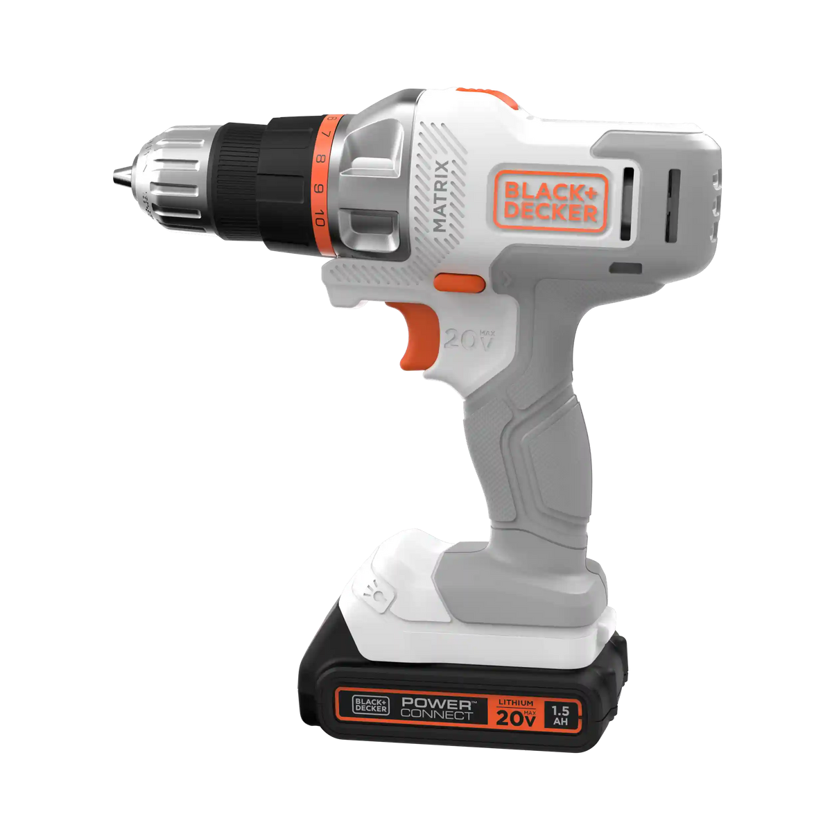 20V MAX *POWERCONNECT™ MATRIX™ Cordless Drill/Driver Kit, Battery and Charger Included (White)