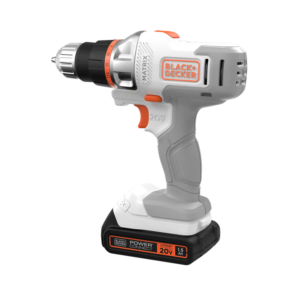 20V MAX *POWERCONNECT™ MATRIX™ Cordless Drill/Driver Kit, Battery and Charger Included (White)