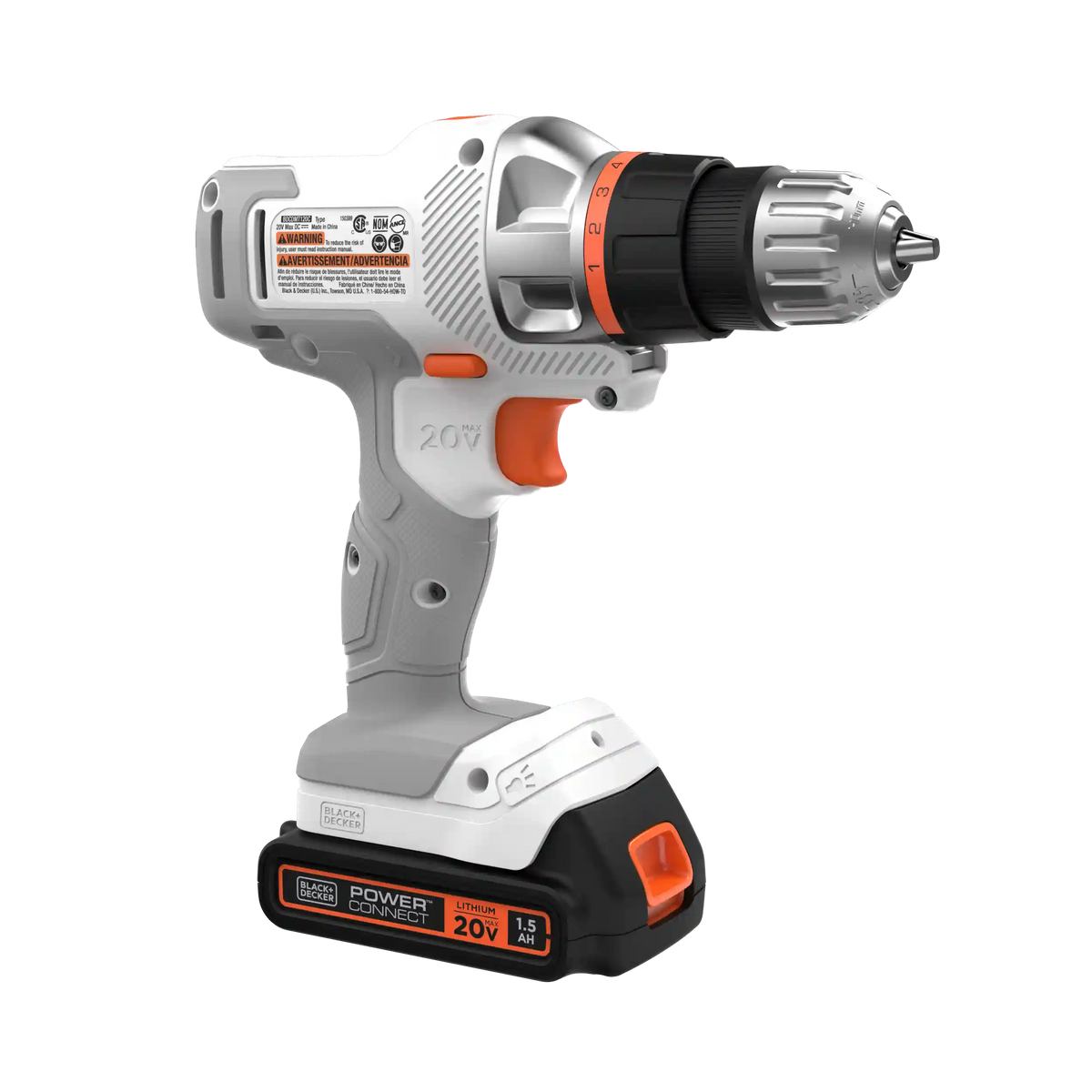 20V MAX *POWERCONNECT™ MATRIX™ Cordless Drill/Driver Kit, Battery and Charger Included (White)