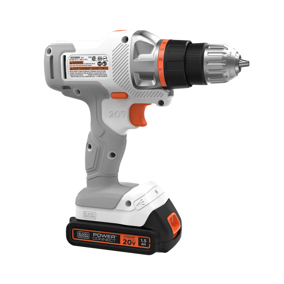 20V MAX *POWERCONNECT™ MATRIX™ Cordless Drill/Driver Kit, Battery and Charger Included (White)
